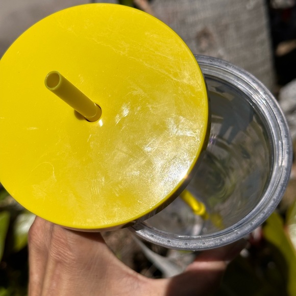 552. Rare STARBUCKS Zebra Venti 24 oz Cold Cup Tumbler Yellow Black w/ Straw - Picture 6 of 9